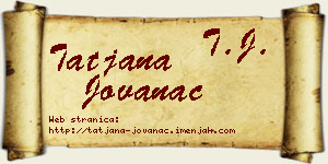Tatjana Jovanac vizit kartica